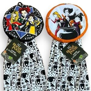 Disney Hocus Pocus Halloween Kitchen Towels 2 Pack New With Tags